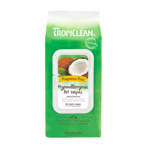 TropiClean Hypoallergenic Cleaning Pet Wipes, 100ct 1